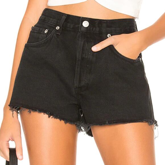 Agolde Pants - Agolde Parker Vintage Cut Off Short Tidal Black Size 26 High Waisted Summer